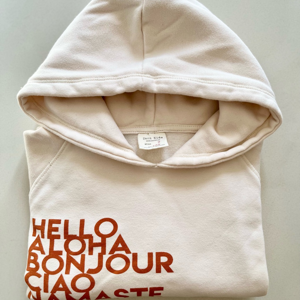 Zara Kids Collection - Hello Sweatshirt With Hood - 9y